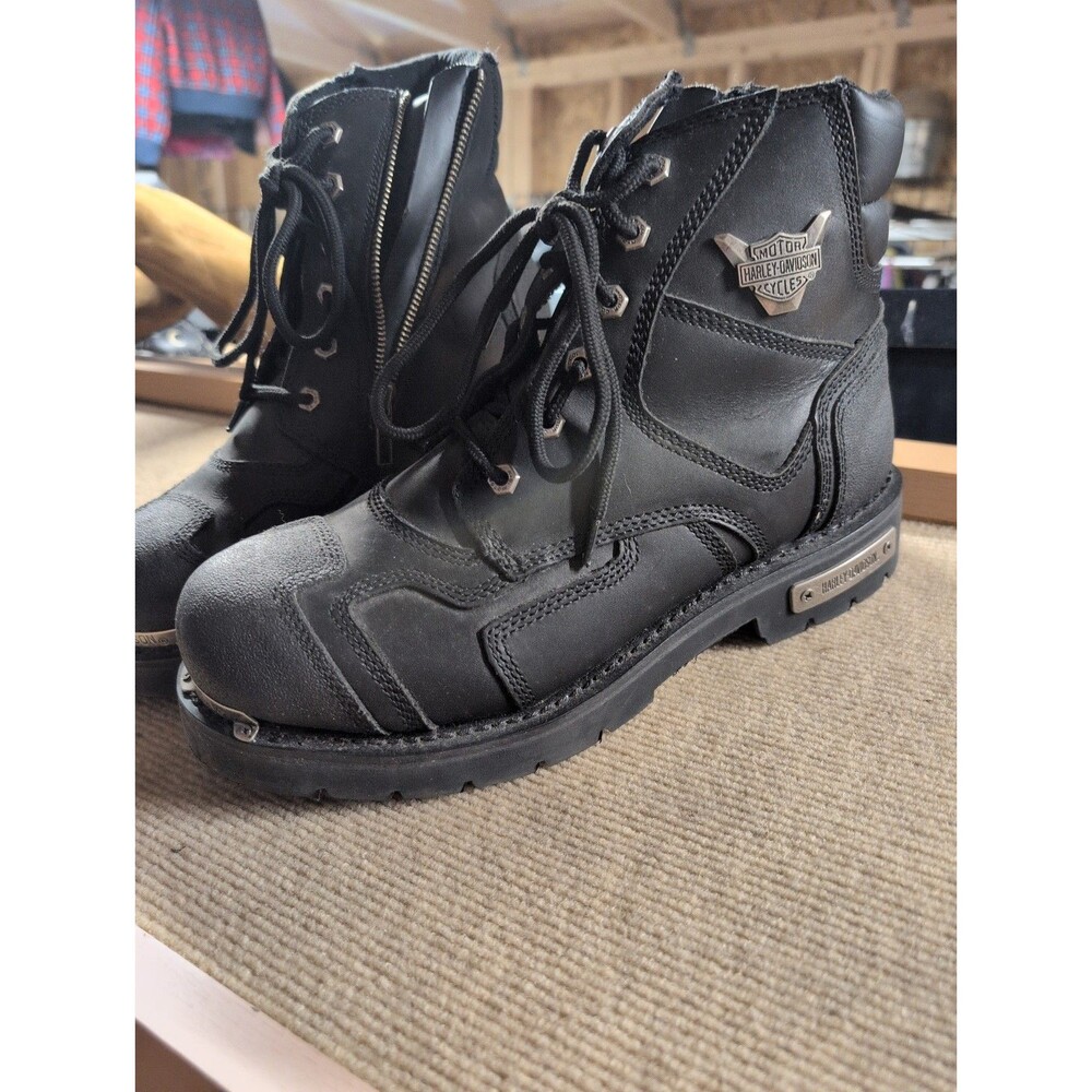 Harley-Davidson Black Leather Motorcycle Boots